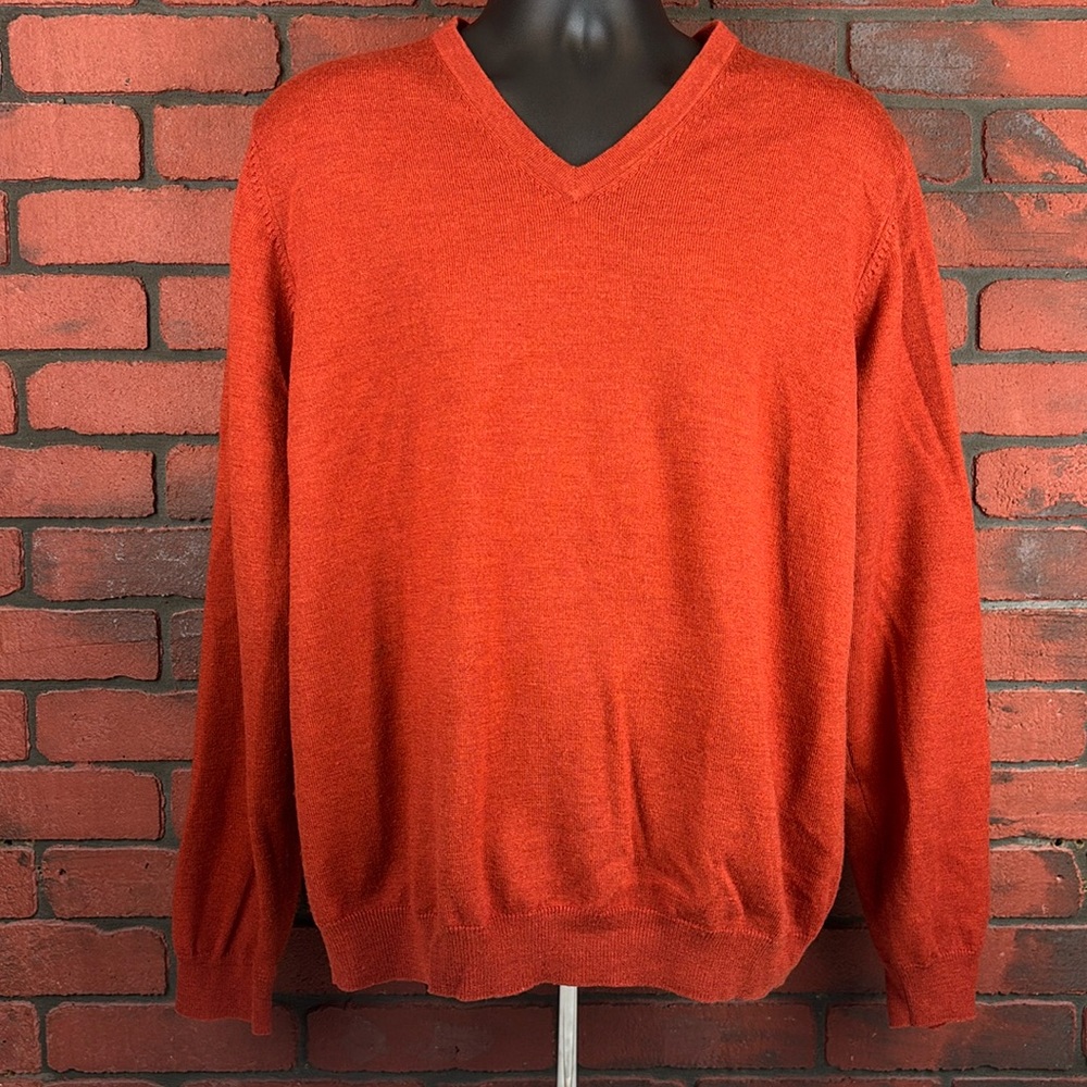Brooks Brothers Sweater Mens Large Red Merino Wool